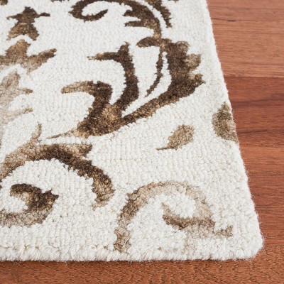 Ivory and Chocolate Hand-Tufted Wool 8' x 10' Area Rug