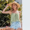 Women's Chic Olive Green Smocked Cami Top - Cupshe - 2 of 4