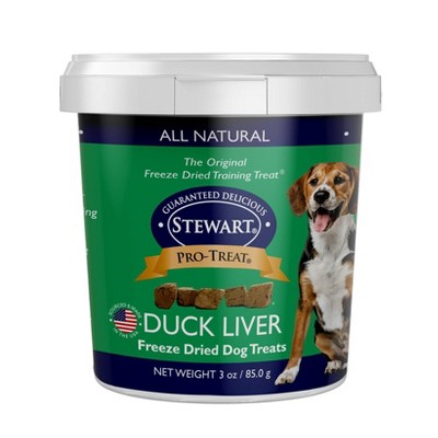 Stewart Freeze-Dried Duck Dog Treat - 3oz Tub