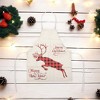 Unique Bargains Christmas Aprons Linen Beige Red Green 21.65"x26.77" 1 Pcs - 2 of 4