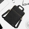 Vertical Laptop Shoulder Bag,15-15.6 inch Computer Bag, Rhombus Quilted Messenger Bag with Front Pocket&Handle&Belt, Black - 2 of 4