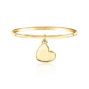 Pure Collection by Ross-Simons Italian 14kt Yellow Gold Heart Charm Ring - 1 of 4