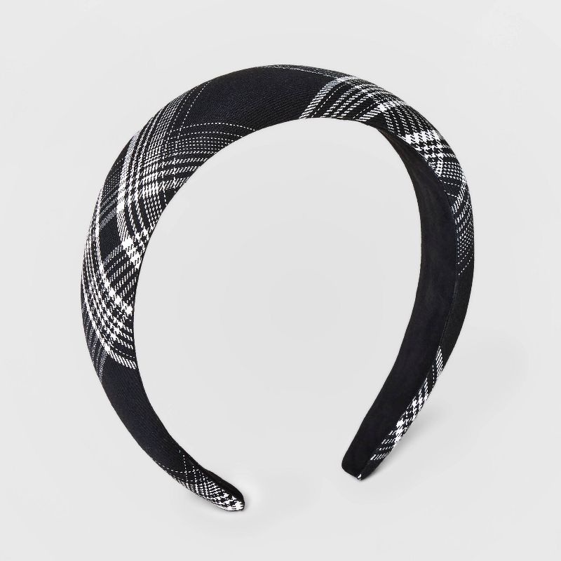 Girls&#39; Plaid Puff Headband - art class&#8482; Black, 1 of 5