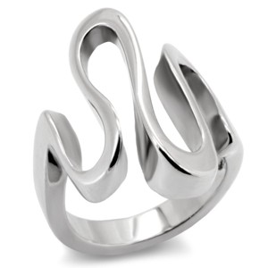 Slickblue Women’s Wavy Design Polished Stainless Steel Ring, Silver Tone, No Plating, Minimalist Style, size 5–10 - 1 of 4