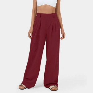 Women's High - Waisted Cotton Straight - Leg Wide - Leg Pants, Loose & Casual Long Trousers - 1 of 1