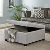 Lyngins Tufted Waffle Stitch Storage Ottoman, Contemporary Storage Bench with Birch Wood Legs, Work as Coffee Table, Foot Stool, Ottoman Bench - 2 of 4