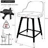 Bekrvio Swivel Bar Stools Set of 2/4,25.6"/29" Counter Height Stool Velvet Upholstered Armless Bar Chair with Metal Frame for Kitchen Island - 3 of 4