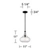 360 Lighting Black Mini Pendant Lighting 11" Wide Modern Clear Glass Shade Fixture for Dining Room House Entryway Bedroom Kitchen - 4 of 4
