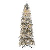 7.5ft/9ft/11ft Prelit Flocked Pencil Spruce Artificial Christmas Tree with Pine Cone - 4 of 4