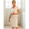 INSPIRE CHIC Women's Short Sleeve Blazer Jacket Pencil Skirt Business Suit Set 2 Pcs - 2 of 4