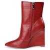 Journee Collection Womens Glorria Tru Comfort Foam Inside Zip Wedge Booties Burgundy 8 - 2 of 4