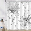 LunaLulinlk Gray Watercolor Floral Shower Curtain - 2 of 4