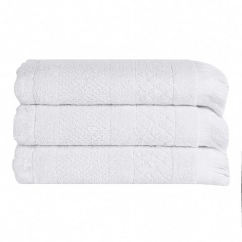 3PCS Cotton Bath Sheet Solid Super Absorbent Quick Drying Towel