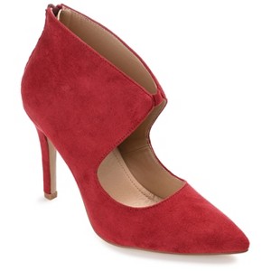 Journee Collection Womens Junniper Back Heel Zip High Stiletto Pointed Toe Pumps - 1 of 4