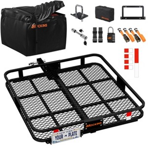 Mockins 40"x40"x6" Square Trailer Hitch Rack with 30 Cu.Ft. Square Cargo Bag and Cargo Carrier Accessories - 1 of 4