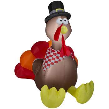 Gemmy Airblown Inflatable Outdoor Happy Turkey, 4 Ft Tall, Brown : Target