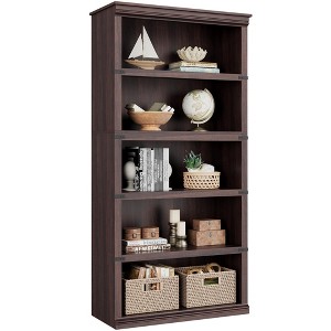 EcoSummer 5-Tier Farmhouse Bookcase, 67.4" Tall Open Storage Bookshelf for Living Room, Bedroom, Office, Anti-Tip Design, Cherry Finish - 1 of 4