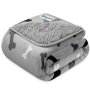 PetAmi Waterproof Dog Blanket For Pet Cat, Faux Shearling Fleece Couch Cover, Soft Plush Washable Reversible Throw - 1 of 4