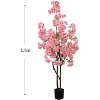 Artificial Cherry Blossom Tree, Tall Decorative Faux Cherry Blossom Silk Tree in Pot, Home Indoor Corner Decor for Wedding Party Decor - 3 of 4
