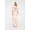 August Sky Women's Square Neckline Short Sleeves Floral Midi Dress - 2 of 4