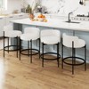 Tangkula Boucle Counter Stools Set of 4 w/Curved Backrest Metal Frame Comfy Footrest - 4 of 4