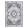 Vintage Washable Floral Area Rug: Non-Slip Distressed Oriental Carpet with Medallion – Low-Pile Accent Floor Mat for Living Room, Laundry Room - 3 of 4