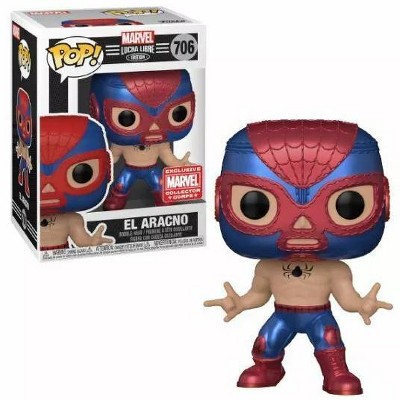 Funko Pop! Marvel Lucha Libre Metallic El Aracno Collector Corps Exclusive Figure #706!
