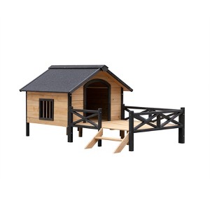 Dexmalle Wooden Dog Kennel with Porch - 1 of 4