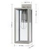Globe Electric Bowery 1-Light 16" Metal Indoor Outdoor Wall Sconce with Clear Glass Shade Matte Gray - 4 of 4