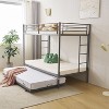 Karl Home Blcak Twin over Twin Bunk Bed with Trundle, Heavy Duty Metal Bed Frame with Safety Rail Side Ladders - 3 of 4