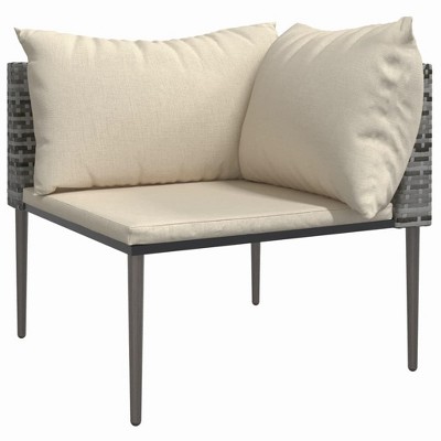 vidaXL Outdoor Patio Corner Sofa with Comfortable Cushions - Elegant Contemporary Design - Versatile