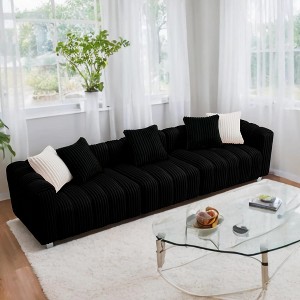 114'' Corduroy Extra-Large 3-Seater Sofa with Cloud-Feel Cushions, Solid Wood Frame and Modern Minimalist Design - 1 of 4
