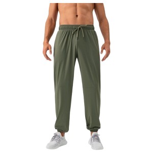 Anna-Kaci Active Men's Lightweight Stretch Lounge Pants with Adjustable Drawstring Waist and Straight Leg Fit - 1 of 4
