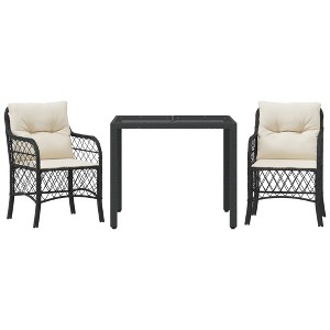 vidaXL Bistro Set Black, Cream White - 1 of 1