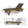 Acacia Wood Chaise Lounge Set of 2,Chaise Lounge with Pull-Out Tray and Adjustable Backrest for Patio,Outdoor Chaise Lounge with Wheels-Koiai - 4 of 4