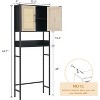 Coucheta Over The Toilet Storage Cabinet, Bathroom Above Toilet Storage Wood Cabinet with Rattan Door and Adjustable Shelves, Large Capacity - 2 of 4