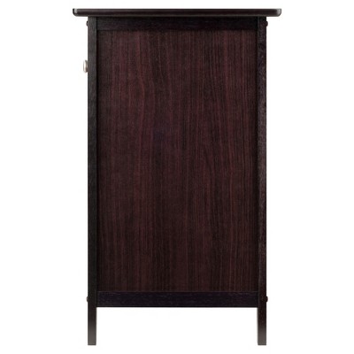 Espresso Transitional Wood Nightstand with Drawer and Cabinet
