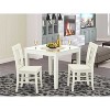 HomeStock 3-Piece Linen White Finish Solid Wood Top Dining Table Set - 2 of 4