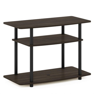 Dark Brown and Black 3-Tier PVC Composite TV Stand