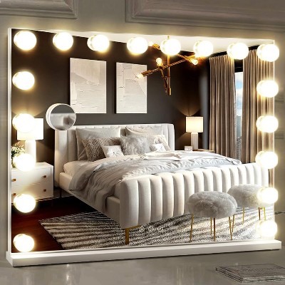 Vanity Mirror with Lights, Dimmable 3-Color LED Hollywood Makeup Mirror for Desk and Wall, Plug-in and USB Charger Included