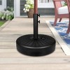Wellfor Fillable Round Outdoor Patio Market Umbrella Base - Black: 20" Diameter, All-Weather, Water/Sand Fillable, Metal Hardware - 2 of 4