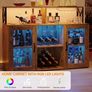 Bar Cabinet, Home Coffee Cabinet with Glass Rack, Storage Buffet Cabinet Coffee Bar Cabinet, for Home, Kitchen - 1 of 4