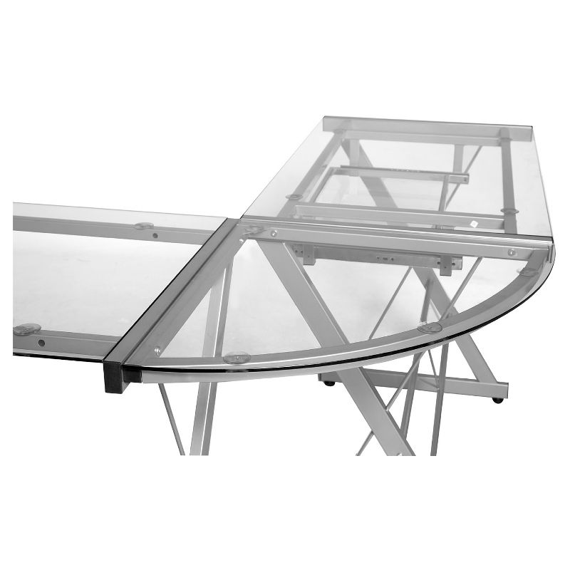 Glass L Shaped Computer Desk with Keyboard Tray - OneSpace, 4 of 8