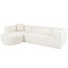Modern Sectional Sofa, Sponge Sectional Sofa Couch for Living Room, CENGHU Modular L-Shape Sofa Couch with Elegant Curved Design and 2 Throw Pillows - 3 of 4