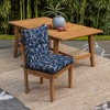 ARDEN earthFIBER Plush Modern Tufted Polyfill Dining Chair Cushion, Set of 2, 21 x 40, Water repellent, Fade Resistant 21 x 40, Navy Blue King Palm - 2 of 4