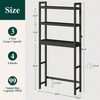 Over Toilet Storage Cabinet 3 Tier Bathroom Organizers with Adjustable Shelf 4 Hooks Space Saving Black Shelf Rack - 2 of 4