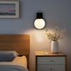 PAKOKULA Matte Black Outdoor and Indoor Wall Sconce with White Globe Glass Shade - 2 of 4