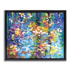 Stupell Industries Colorful Reflections Lake Flowers Floating Frame Canvas Art - 1 of 4