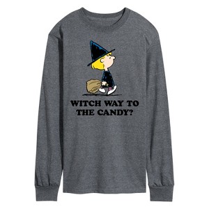 Men's - Peanuts - Witch Way To The Candy Long Sleeve Graphic T-Shirt - 1 of 4