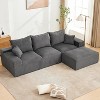 110" Modular Cloud Sofa, L-Shaped Sectional with Chaise, Plush Chenille/Corduroy Fabric, Deep Seat, No Assembly Needed, for Living Room & Apartments - 2 of 4